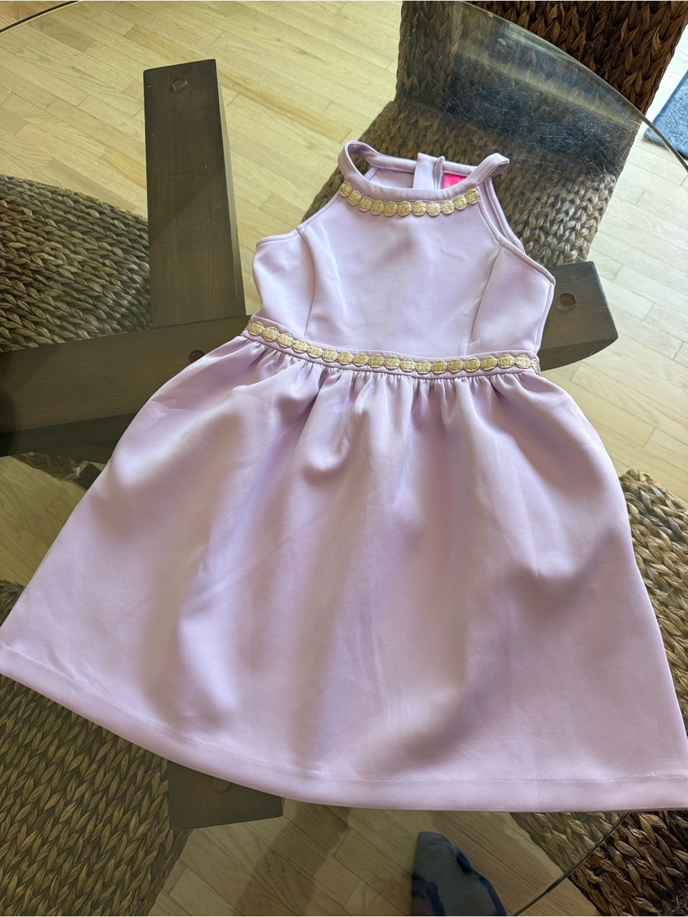Lilly Pulitzer Lavender Girls Dress with Gold Trim